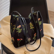 Signature Embroidered Floral Tote Bag